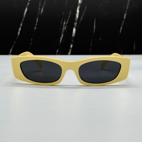 NEW CL40245U 39A CELINE YELLOW GREY SQUARE WOMEN CELINE SUNGLASSES - Picture 3 of 11